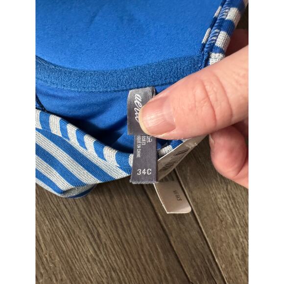 Aerie Blue and Silver Bikini Large Bottoms 34C Top‎ NWT READ - Picture 5 of 6